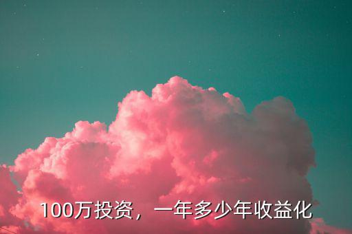 100萬投資，一年多少年收益化