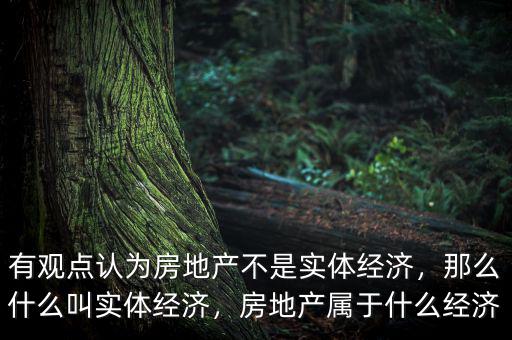 有觀點(diǎn)認(rèn)為房地產(chǎn)不是實(shí)體經(jīng)濟(jì)，那么什么叫實(shí)體經(jīng)濟(jì)，房地產(chǎn)屬于什么經(jīng)濟(jì)