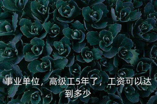 事業(yè)單位，高級(jí)工5年了，工資可以達(dá)到多少