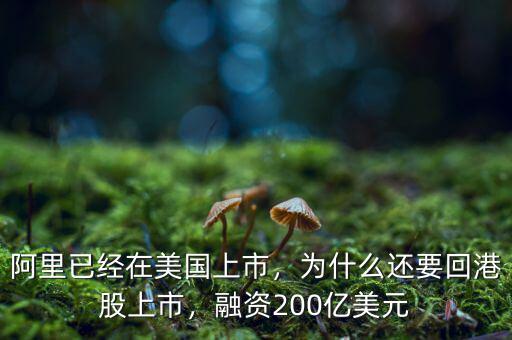 阿里已經(jīng)在美國上市，為什么還要回港股上市，融資200億美元