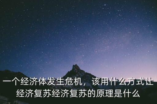 一個經(jīng)濟體發(fā)生危機，該用什么方式讓經(jīng)濟復(fù)蘇經(jīng)濟復(fù)蘇的原理是什么