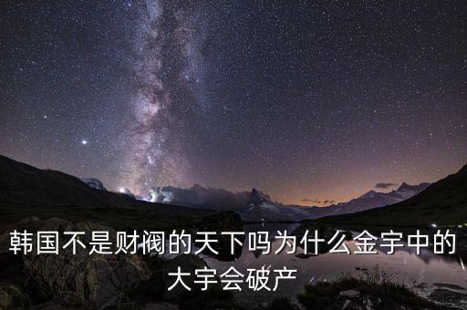韓國不是財(cái)閥的天下嗎為什么金宇中的大宇會(huì)破產(chǎn)