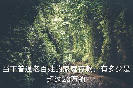 當(dāng)下普通老百姓的家庭存款，有多少是超過20萬的