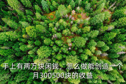 手上有兩萬(wàn)塊閑錢(qián)，怎么做能創(chuàng)造一個(gè)月300500塊的收益