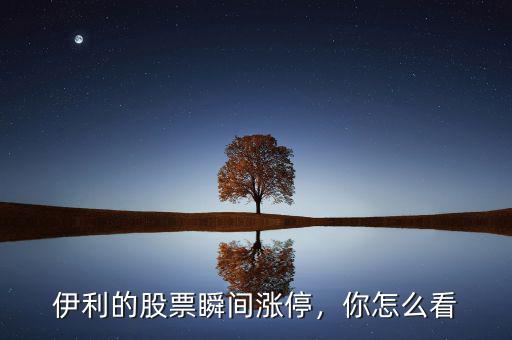 伊利的股票瞬間漲停，你怎么看