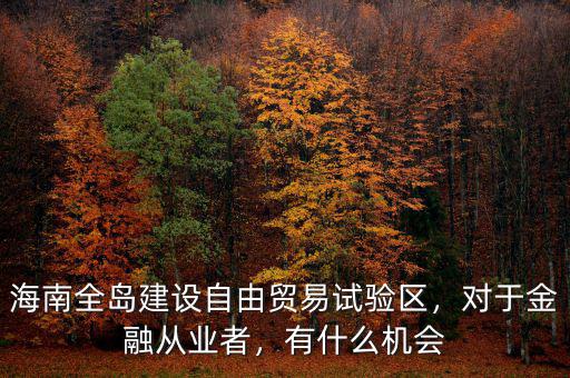 海南全島建設(shè)自由貿(mào)易試驗(yàn)區(qū)，對于金融從業(yè)者，有什么機(jī)會(huì)