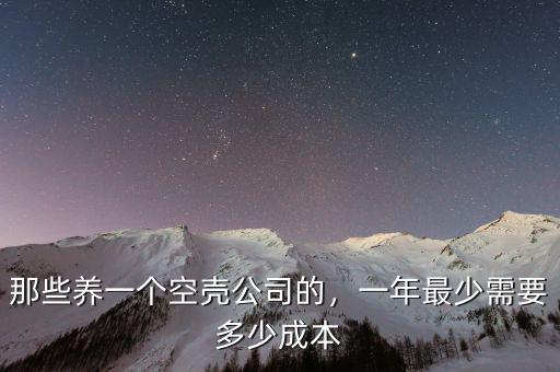那些養(yǎng)一個空殼公司的，一年最少需要多少成本