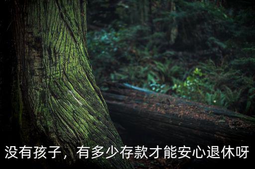沒有孩子，有多少存款才能安心退休呀