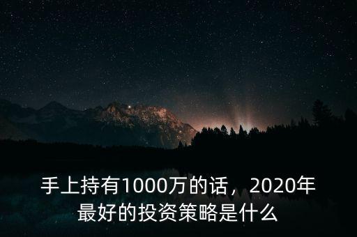 手上持有1000萬的話，2020年最好的投資策略是什么