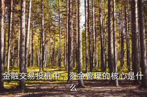 金融交易投機(jī)中，資金管理的核心是什么