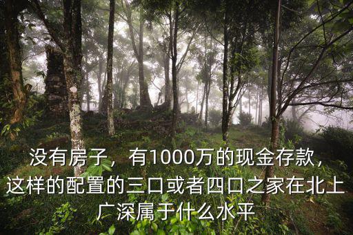 沒(méi)有房子，有1000萬(wàn)的現(xiàn)金存款，這樣的配置的三口或者四口之家在北上廣深屬于什么水平