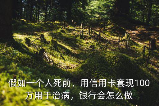 假如一個(gè)人死前，用信用卡套現(xiàn)100萬(wàn)用于治病，銀行會(huì)怎么做