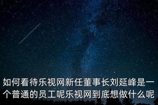 如何看待樂視網(wǎng)新任董事長(zhǎng)劉延峰是一個(gè)普通的員工呢樂視網(wǎng)到底想做什么呢