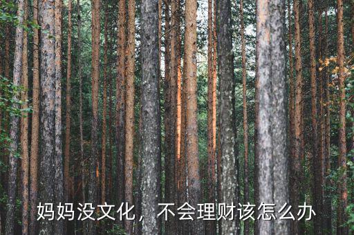 媽媽沒文化，不會(huì)理財(cái)該怎么辦