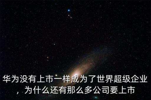 華為沒有上市一樣成為了世界超級(jí)企業(yè)，為什么還有那么多公司要上市