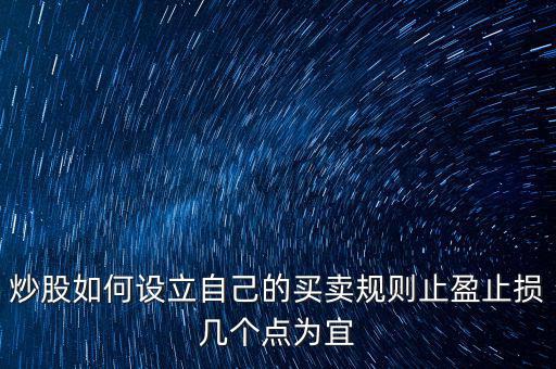 止盈設立多少好,基金止損止盈多少合適