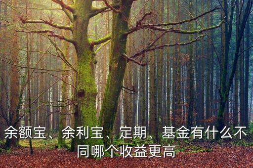 余額寶、余利寶、定期、基金有什么不同哪個收益更高