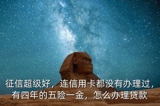 征信超級好，連信用卡都沒有辦理過，有四年的五險一金，怎么辦理貸款