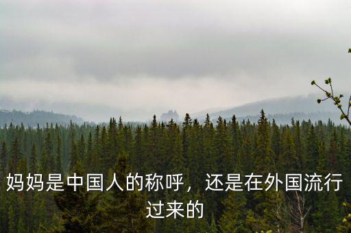 媽媽是中國(guó)人的稱(chēng)呼，還是在外國(guó)流行過(guò)來(lái)的