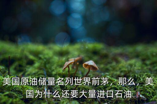 美國原油儲(chǔ)量名列世界前茅，那么，美國為什么還要大量進(jìn)口石油