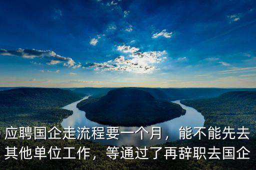 應(yīng)聘國(guó)企走流程要一個(gè)月，能不能先去其他單位工作，等通過(guò)了再辭職去國(guó)企
