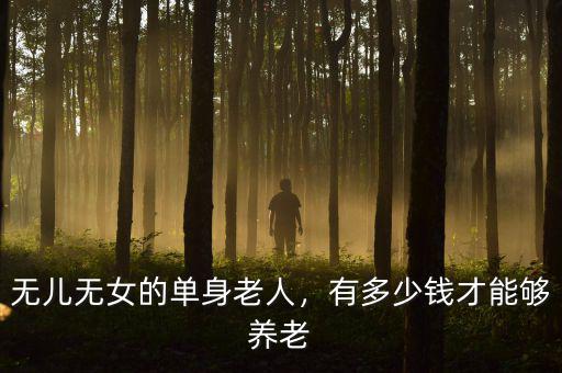無兒無女的單身老人，有多少錢才能夠養(yǎng)老