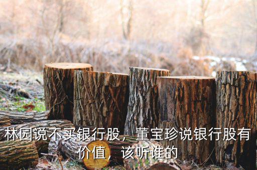 林園說不買銀行股，董寶珍說銀行股有價值，該聽誰的