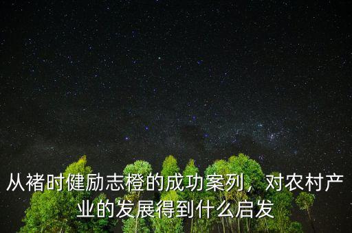 從褚時(shí)健勵(lì)志橙的成功案列，對(duì)農(nóng)村產(chǎn)業(yè)的發(fā)展得到什么啟發(fā)