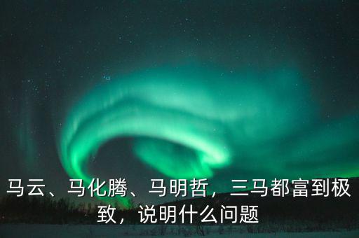 馬云、馬化騰、馬明哲，三馬都富到極致，說明什么問題