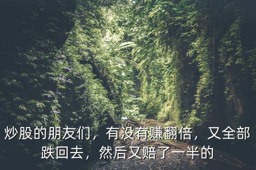 炒股的朋友們，有沒(méi)有賺翻倍，又全部跌回去，然后又賠了一半的