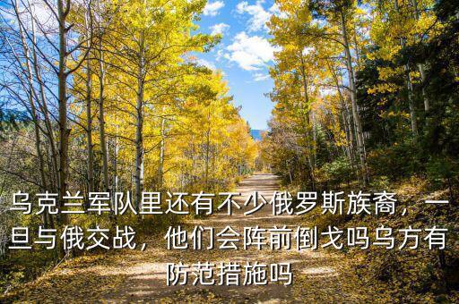 烏克蘭軍隊(duì)里還有不少俄羅斯族裔，一旦與俄交戰(zhàn)，他們會陣前倒戈嗎烏方有防范措施嗎