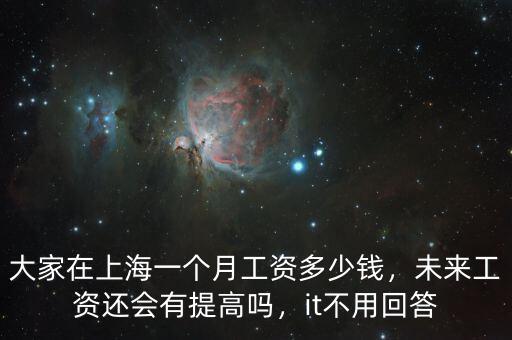 大家在上海一個(gè)月工資多少錢，未來(lái)工資還會(huì)有提高嗎，it不用回答
