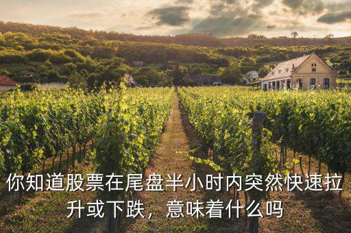 你知道股票在尾盤半小時內(nèi)突然快速拉升或下跌，意味著什么嗎