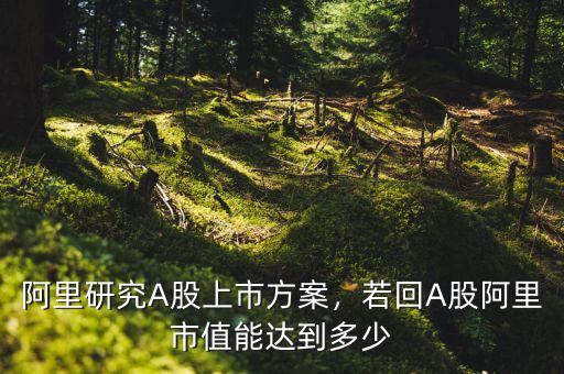 阿里研究A股上市方案，若回A股阿里市值能達到多少