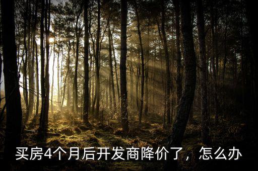 買房4個(gè)月后開發(fā)商降價(jià)了，怎么辦