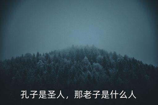 孔子是圣人，那老子是什么人