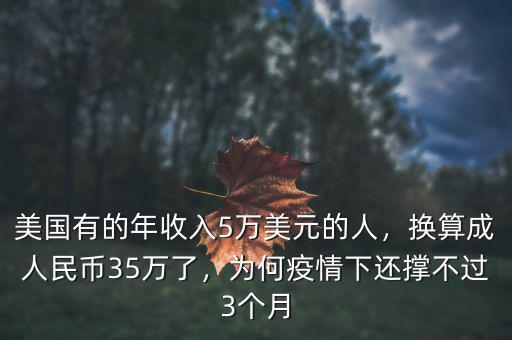 美國有的年收入5萬美元的人，換算成人民幣35萬了，為何疫情下還撐不過3個月