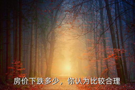 房價下跌多少，你認為比較合理