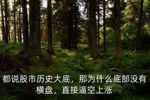 都說股市歷史大底，那為什么底部沒有橫盤，直接逼空上漲