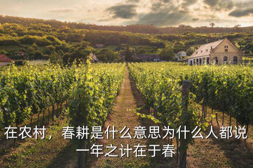 在農(nóng)村，春耕是什么意思為什么人都說(shuō)一年之計(jì)在于春