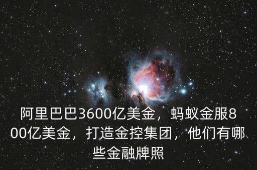 阿里巴巴3600億美金，螞蟻金服800億美金，打造金控集團(tuán)，他們有哪些金融牌照