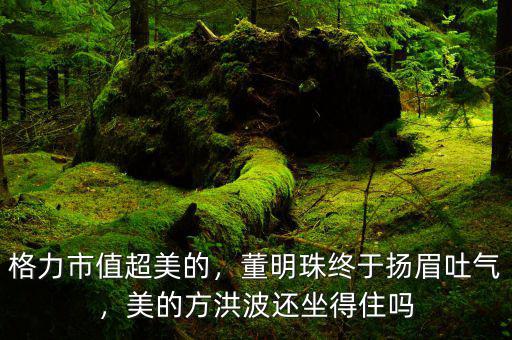 格力市值超美的，董明珠終于揚(yáng)眉吐氣，美的方洪波還坐得住嗎
