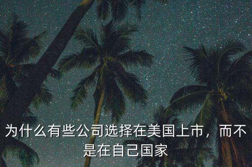為什么有些公司選擇在美國上市，而不是在自己國家