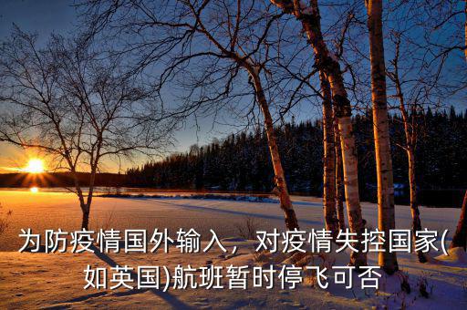 為防疫情國(guó)外輸入，對(duì)疫情失控國(guó)家(如英國(guó))航班暫時(shí)停飛可否