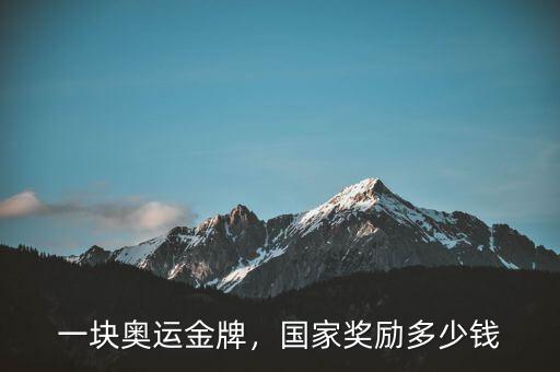 一塊奧運金牌，國家獎勵多少錢