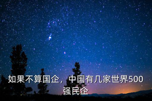 如果不算國(guó)企，中國(guó)有幾家世界500強(qiáng)民企
