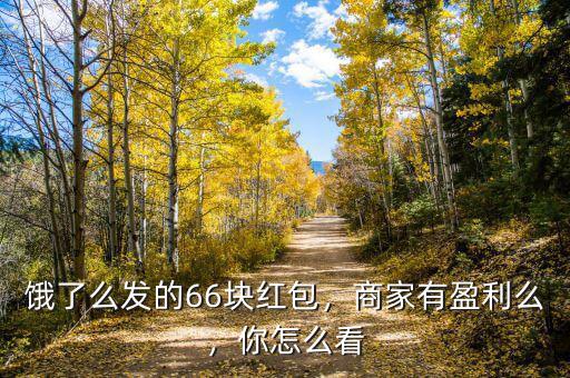 餓了么發(fā)的66塊紅包，商家有盈利么，你怎么看