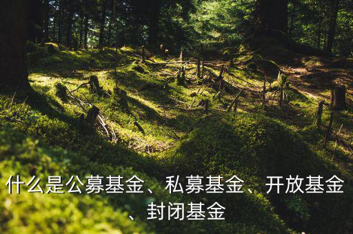 什么是公募基金、私募基金、開放基金、封閉基金