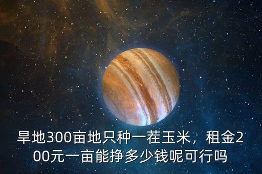 旱地300畝地只種一茬玉米，租金200元一畝能掙多少錢呢可行嗎