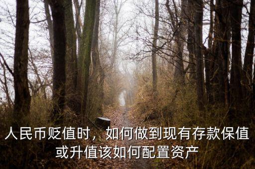 人民幣貶值時，如何做到現(xiàn)有存款保值或升值該如何配置資產(chǎn)